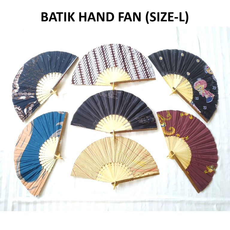 BATIK HAND FAN LARGE SIZE WITH VARIETY OF COLORS & DESIGN /KIPAS TANGAN