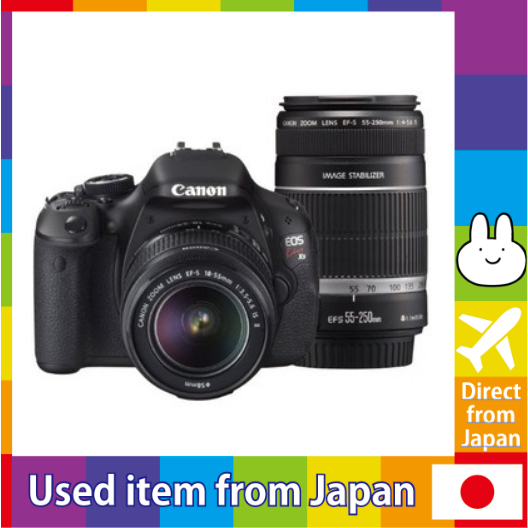 [Used in Japan] Canon Digital SLR Camera EOS Kiss X5 Double Zoom Kit  EF-S18-55mm/EF-S55-250mm included KISSX5-WKIT