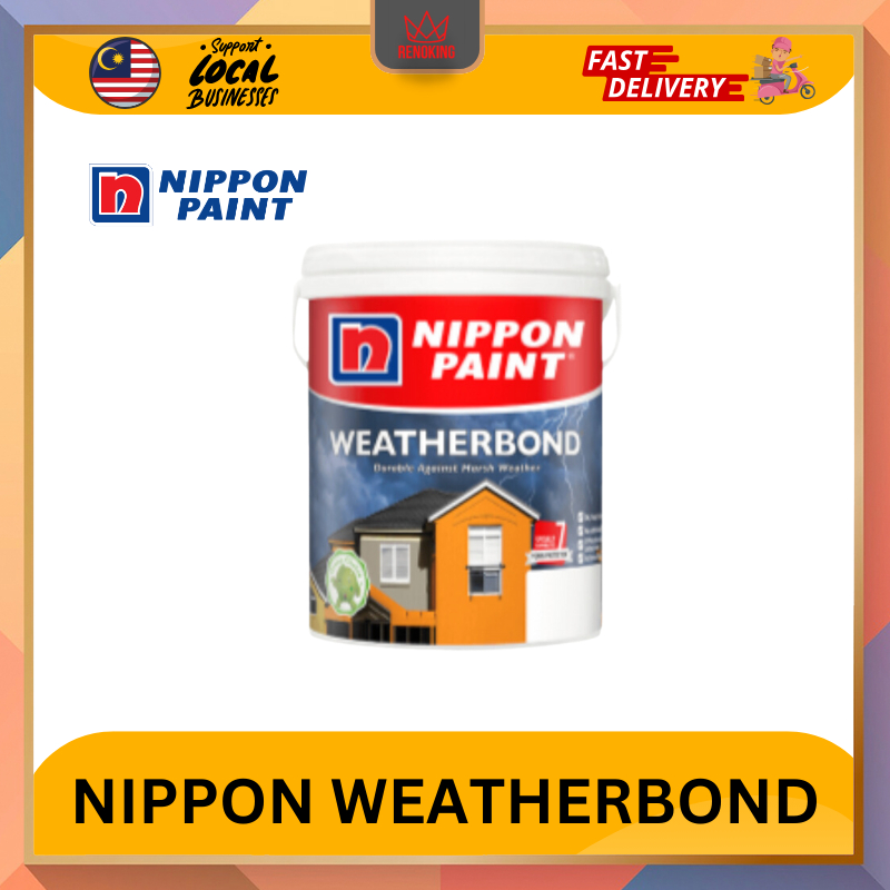 Nippon Weatherbond Exterior Wall Paint White Colour 5 Litre | Shopee ...