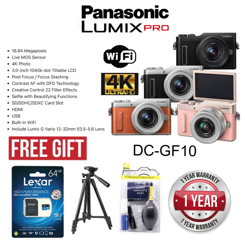 Panasonic Lumix GF10 12-32mm 4K WiFi Mirrorless Camera Original (1 ...