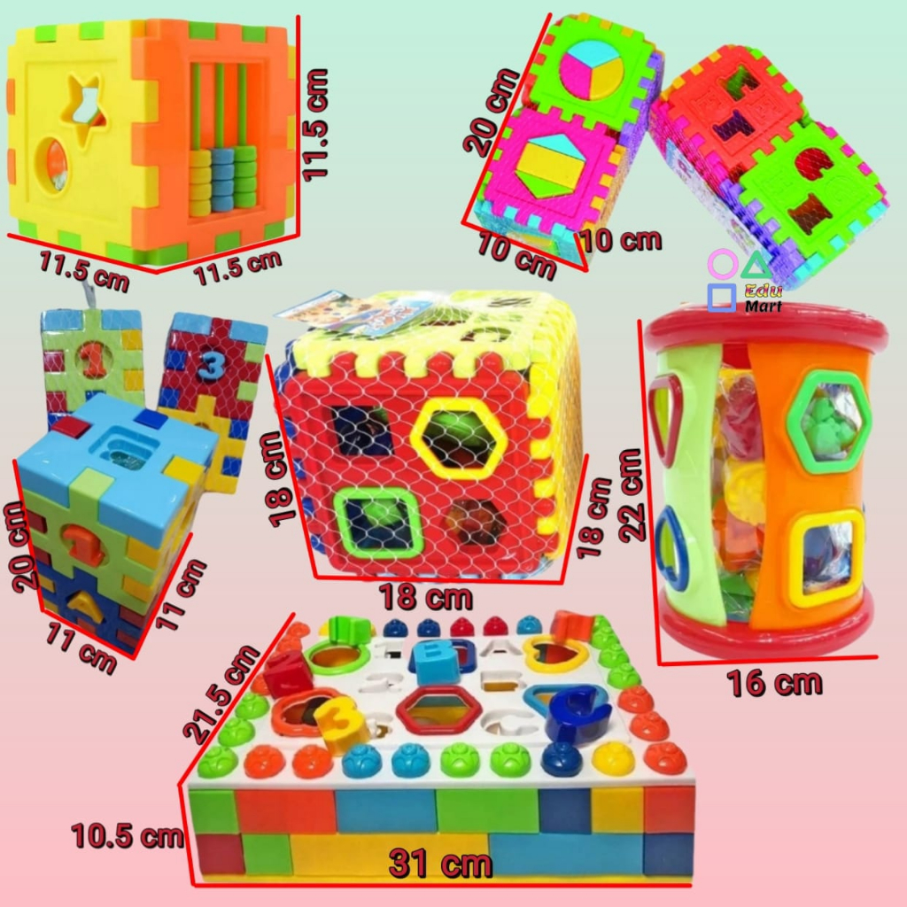 Educational Newborn Colorful Alphabet, Number, Shapes Matching Cube ...