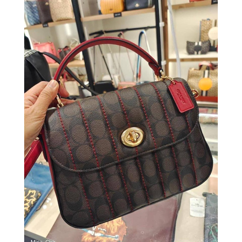 Coach Marlie Top Handle Satchel in Signature Canvas with Quilting