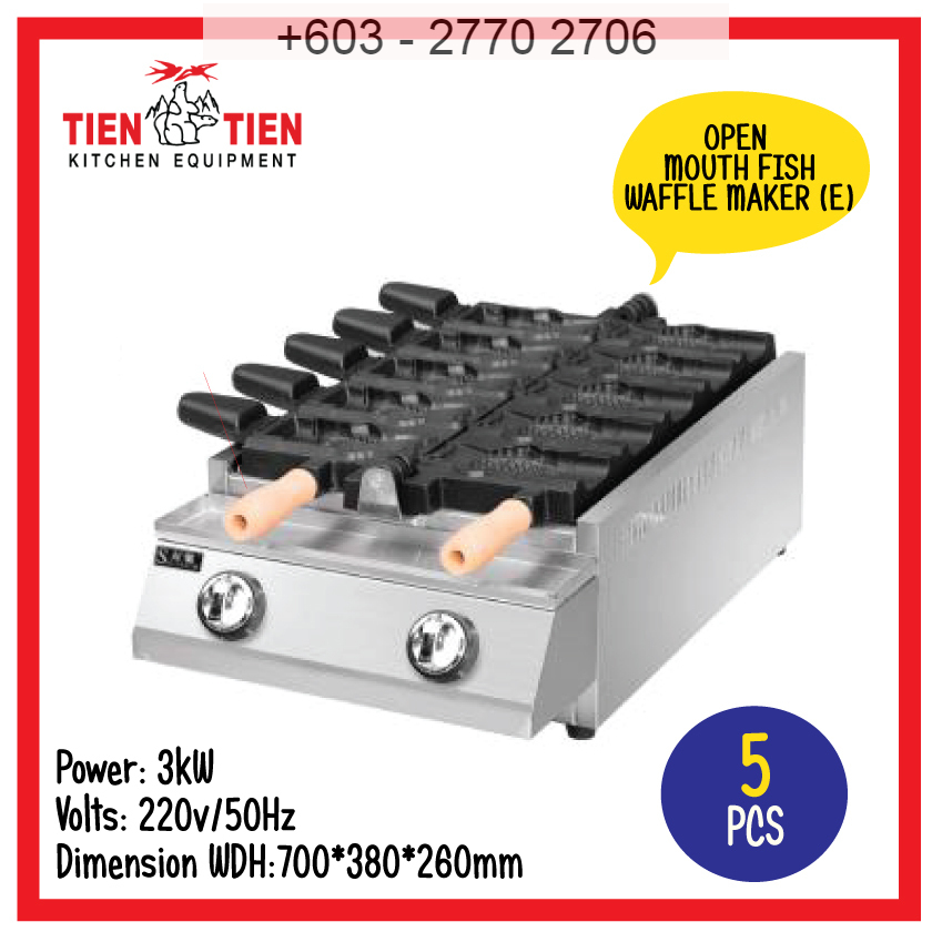 OT/WF13 TIEN TIEN Korean Open Mouth Fish Waffle Maker Taiyaki (Electric