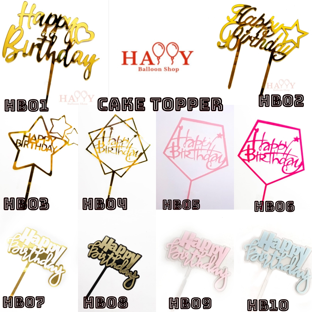 Hiasan Topper Kek Happy Birthday MOM/ Graduate Acrylic Happy Birthday ...