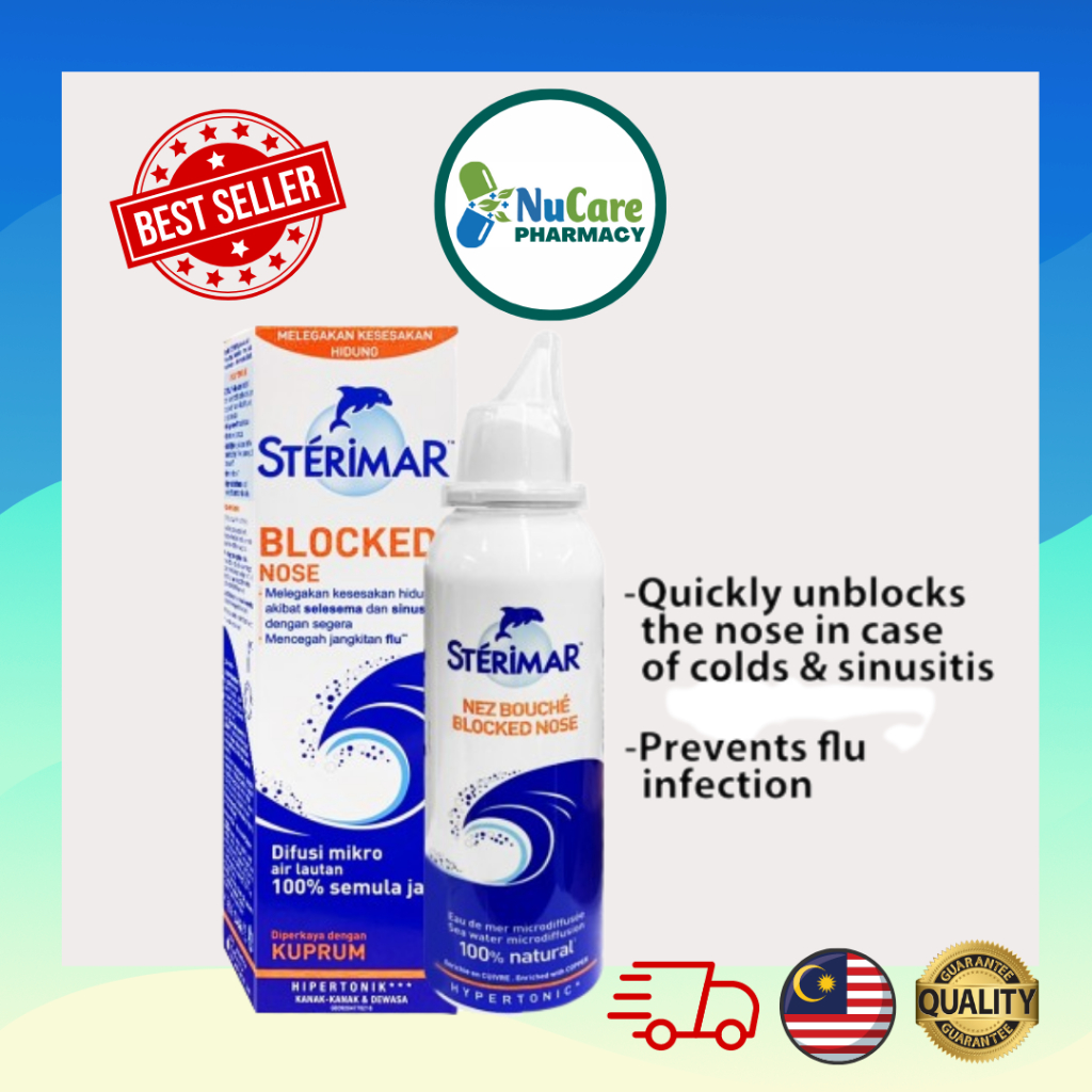 Sterimar Blocked Nose Nasal Spray 100ml (Sea Water) | Shopee Malaysia