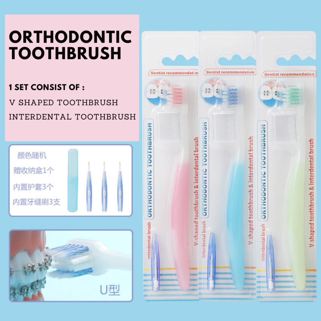 Berus Gigi Braces Toothbrush U shape, Set Interdental Toothbrush ...