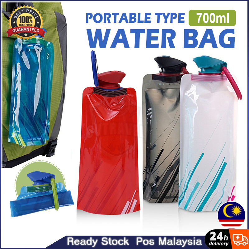 700ml Foldable Water Pouch Outdoor Portable Sports Water Bottle Bag