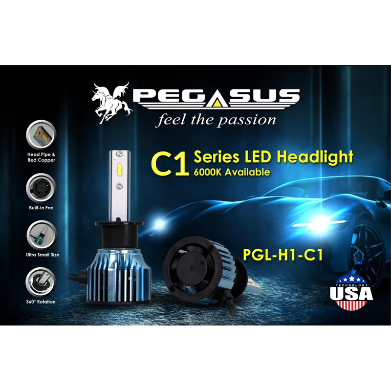 🔥Ready Stock🔥PEGASUS New C2 , C1 Series LED Headlight 6000K Super White ...