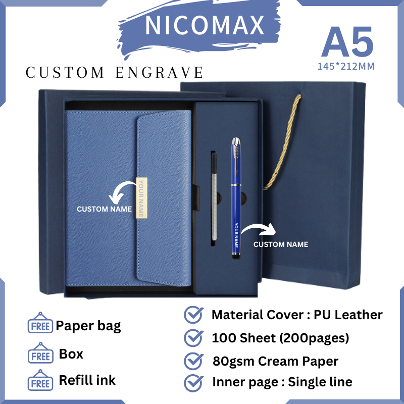 CUSTOM ENGRAVE Notebook A5 Planner Journal Notebook sketch book Buku ...