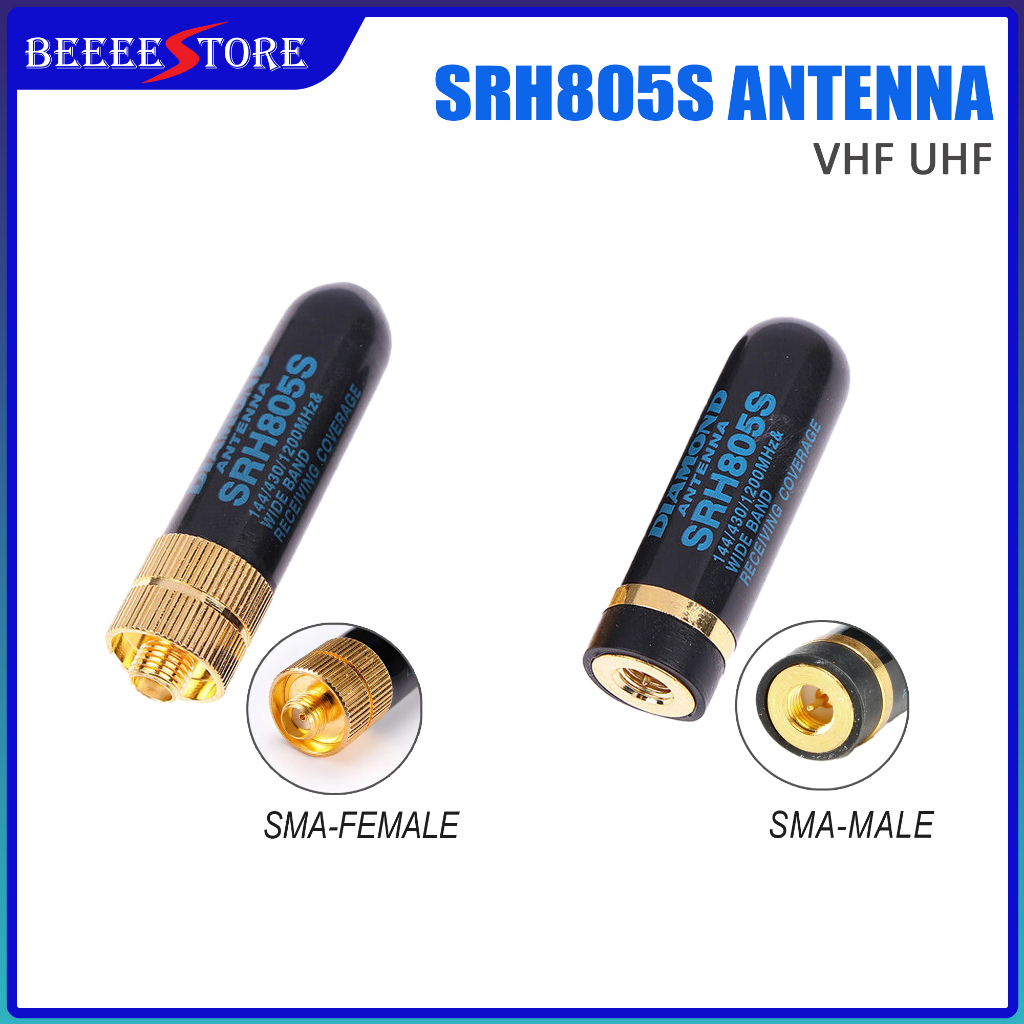 10 Antenne Dual-Band SRH805S SMA-F Per Baofeng UV-5R GT-3 BF-888s – 144/430MHz