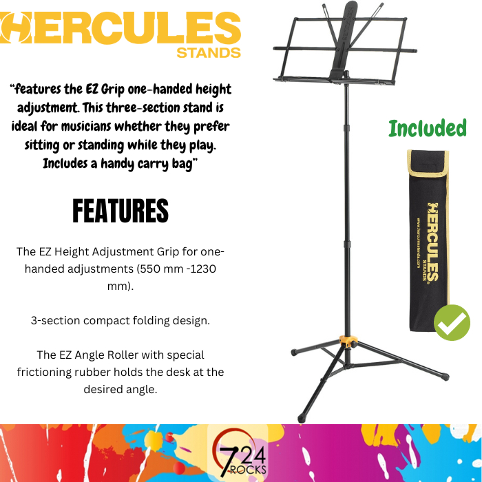 Hercules stand Hercules BS118BB EZ Grip Music Stand with Bag HERCULES