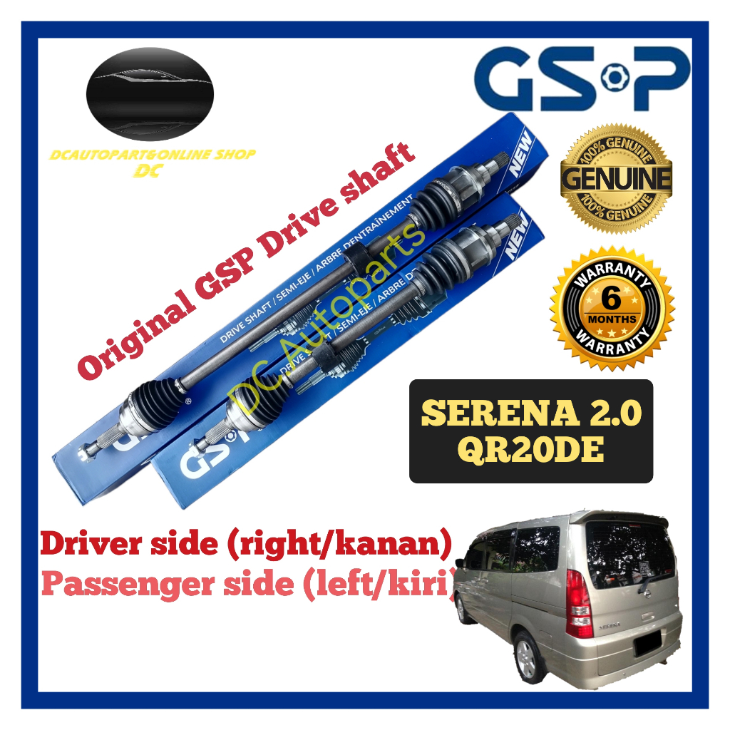 GSP DRIVE SHAFT ASSY NISSAN SERENA 2.0 C24 QR20DE RIGHT DRIVER SIDE ...