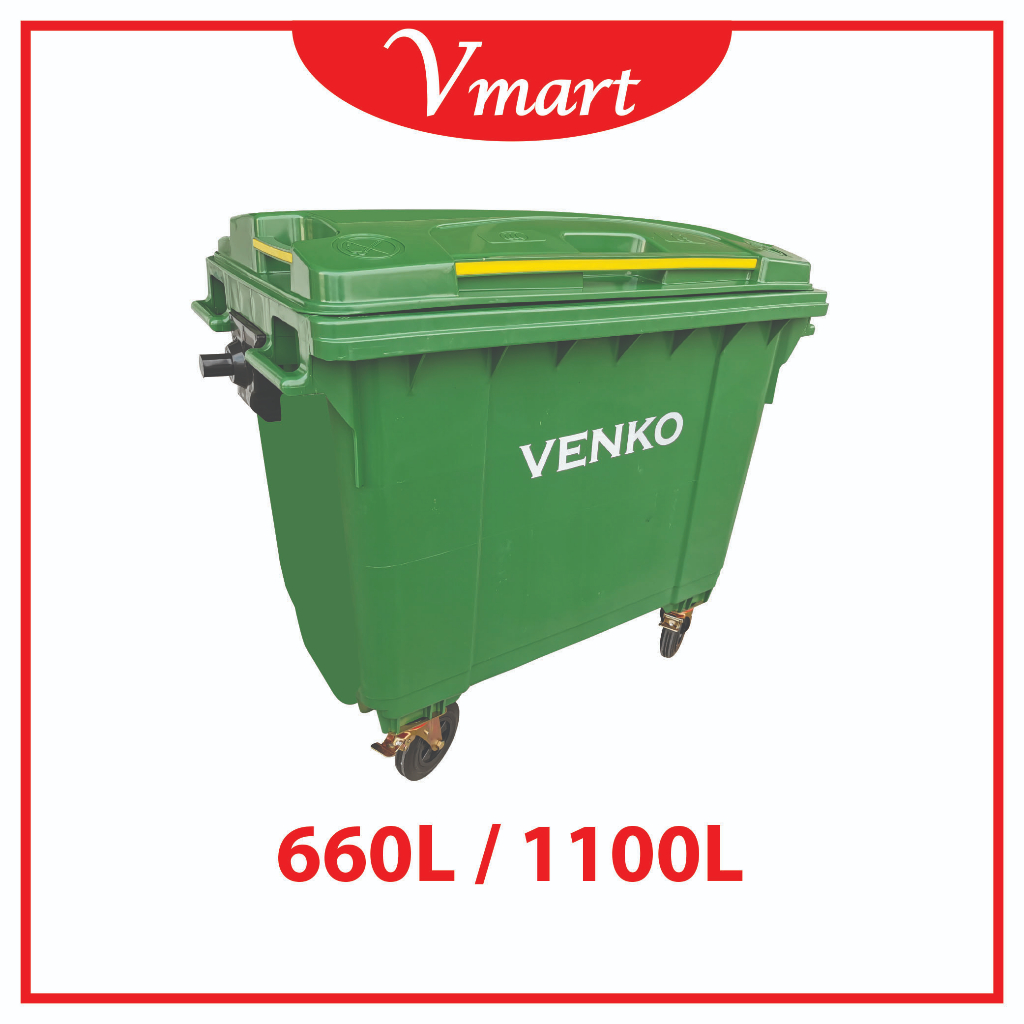 [KL & Selangor Only] MGB 660L / MGB 1100L Green Mobile Garbage Bin