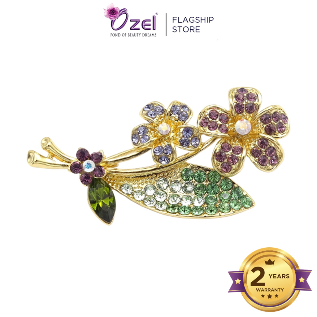 Ozel Flower Brooch B051Kerongsang & Pin Tudung, Hijab, Songkok, Baju