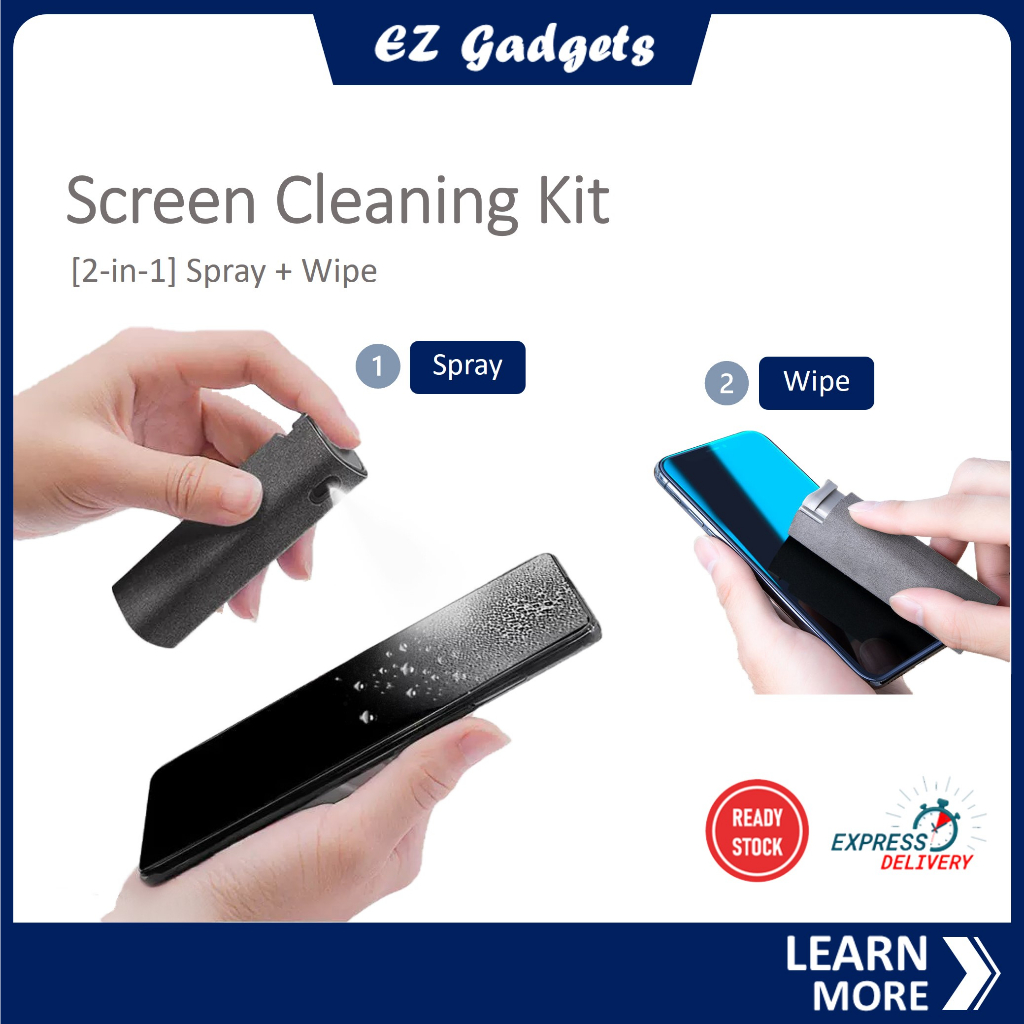 [Ready Stock] Portable 2 in 1 Screen Cleaning Kit Phone Cleaning Spray