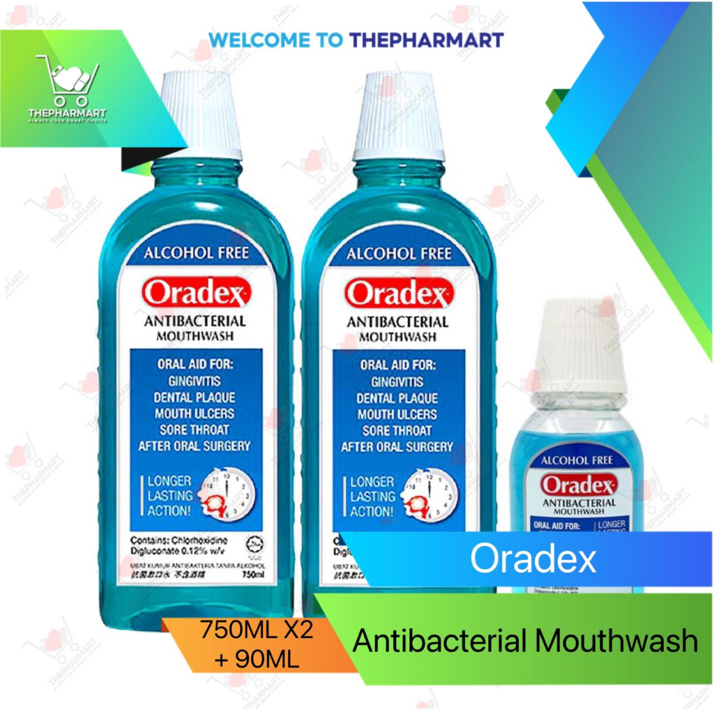 Oradex Antibacterial Mouthwash 400ml X 2 90ml Shopee Malaysia