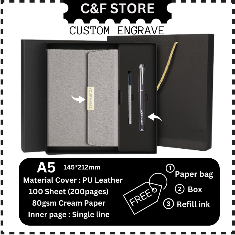 CUSTOM ENGRAVE Notebook A5 Planner Journal Notebook sketch book Buku