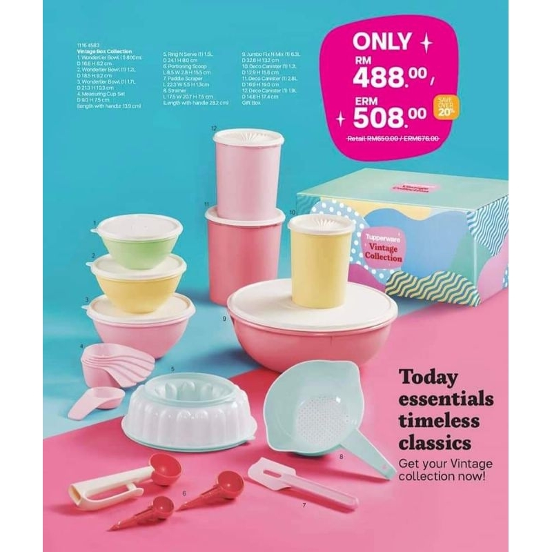 🔥 TUPPERWARE VINTAGE COLLECTION 🔥💯 ORIGINAL TUPPERWARE READY STOCK 💥