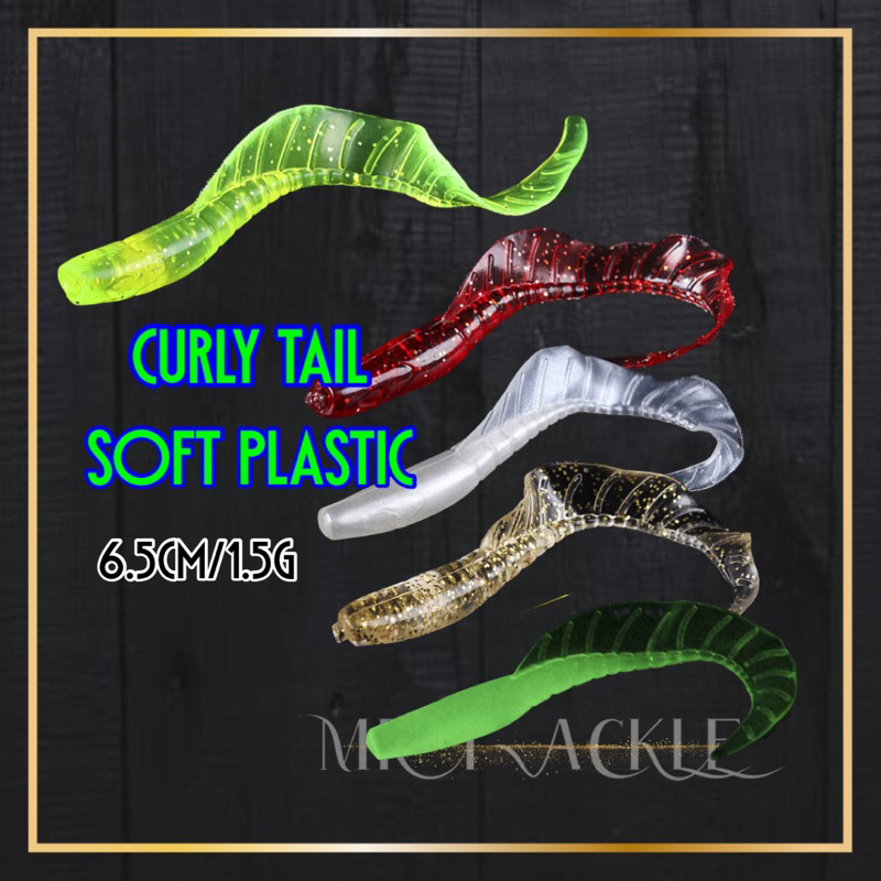 MR.T】Curly Tail SP 6.5cm/1.5g Soft Worm Baits Silicone Artificial Bait Lure  Umpan SP Casting