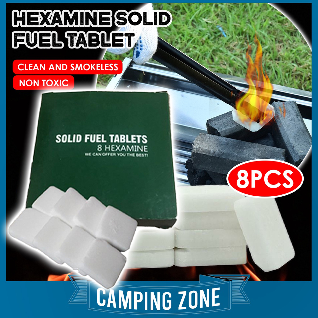 8Pcs Alcohol Fuel Tablet Charcoal Fire Starter Camping Foldable Solid