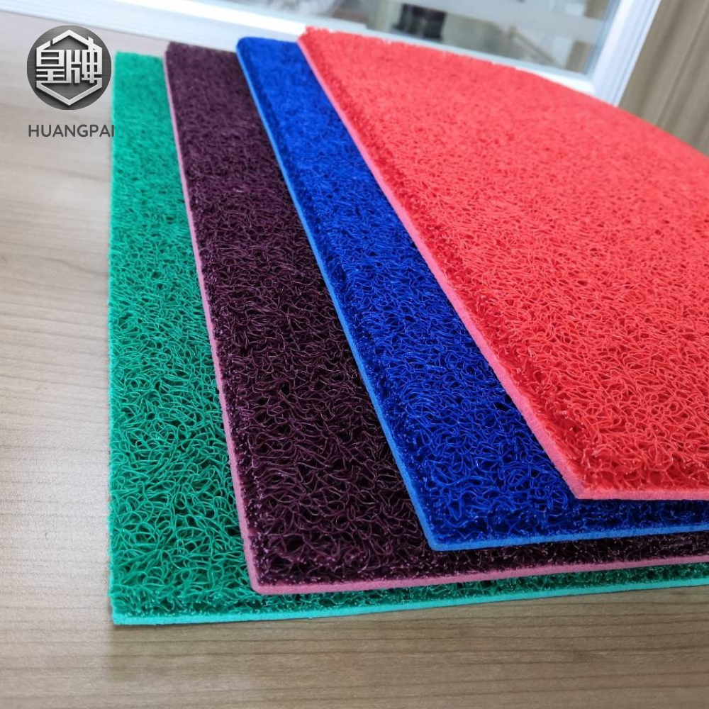 Anti Slip Foam Backing PVC Coil Mat Roll /Spaghetti Mat Floor Carpet