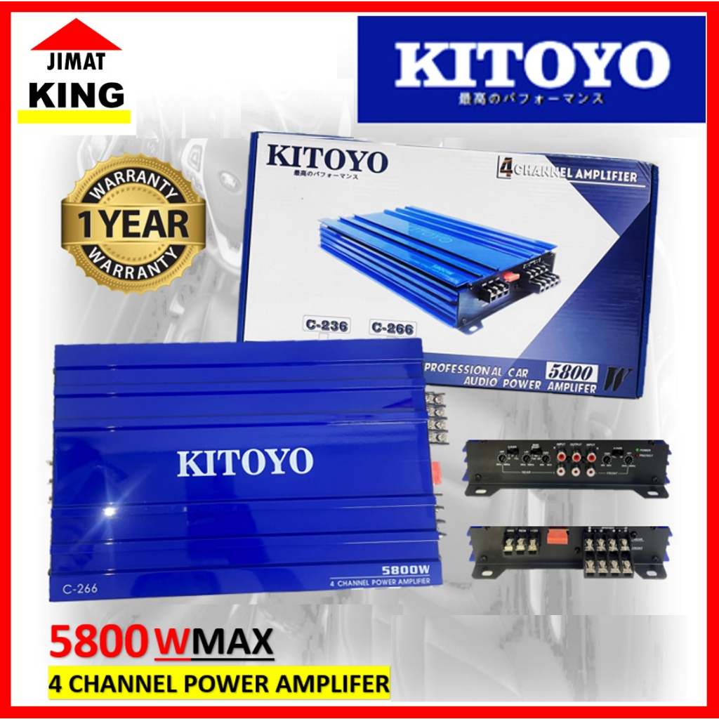 Kitoyo Power Amplifier Car 4 Channel Amp 5800W Car Power Amp 5800 Watt