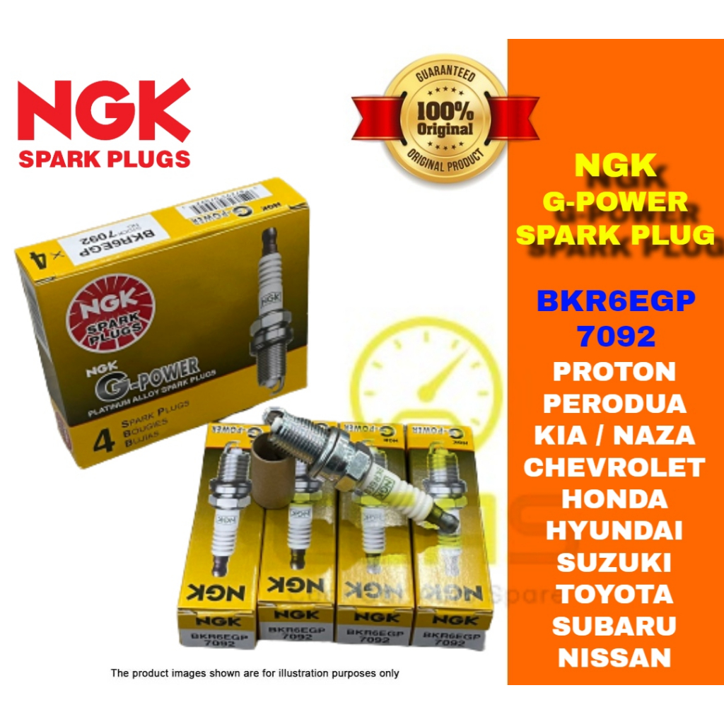 HiVehicle V7402 Spark Plug BKR5EGP - G-power 7090 For KIA HYUNDAI ISUZU NISSAN VOLKSWAGEN(Pack Of 6