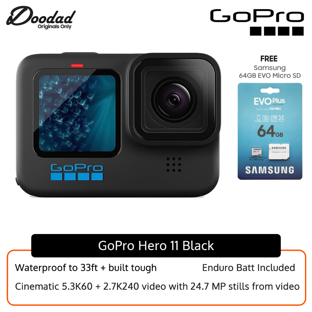 GoPro Hero 11 Black with 64GB Micro SD Card (Gopro Malaysia Warranty
