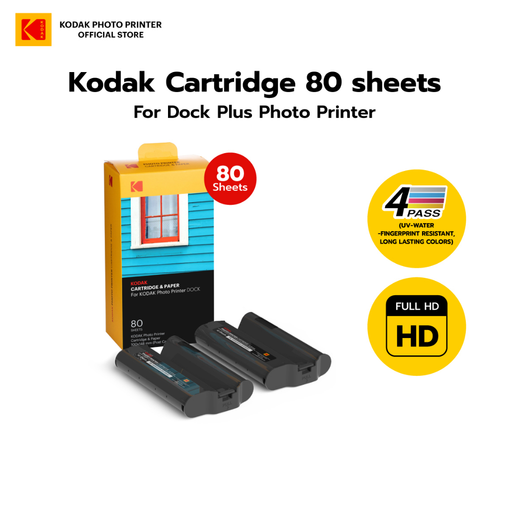 KODAK 4PASS Film Cartridge (4x6 inch) For KODAK Dock And Dock Plus 80
