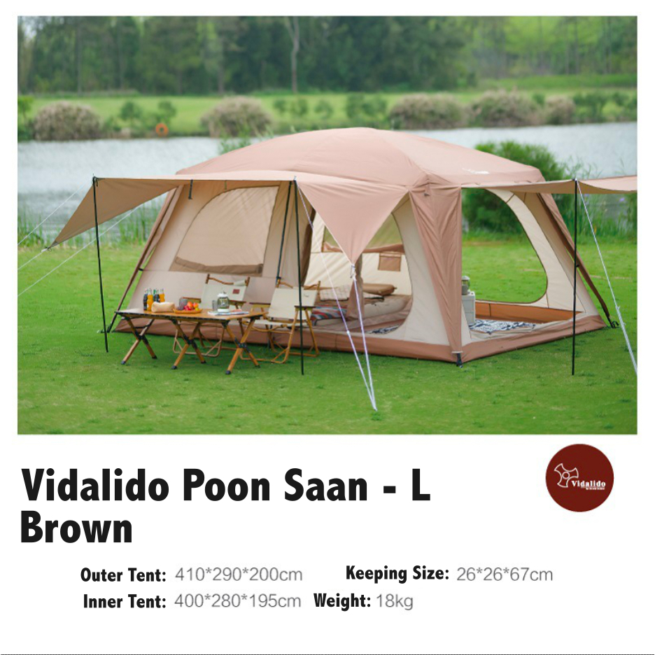 Tente Famille Vidalido 4-6 Personnes – Double Couche, 3 Portes, Imperméable 1500 Mm, Avec Toit En Moustiquaire Pour Voir Les étoiles