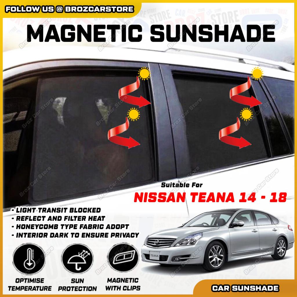 🔆 For Nissan Teana 14 - 18 OEM Magnetic Sunshade UV Proof Magnet ...