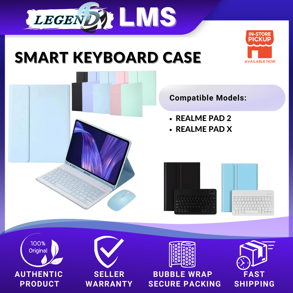 Smart Keyboard Case with Wireless Mouse Compatible for Realme Pad X 5G