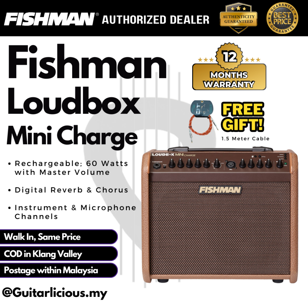 FISHMAN Loudbox Mini Charge 60W Acoustic Guitar Amplifier Active ...