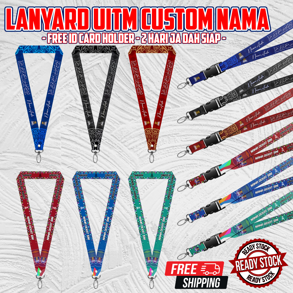 LANYARD UITM CUSTOM NAME READY STOCK - 6 DESIGN | Shopee Malaysia