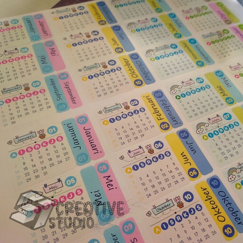 Sticker Kalendar 2024 Calendar Sticker 2024 Sticker Planner 2024 ...