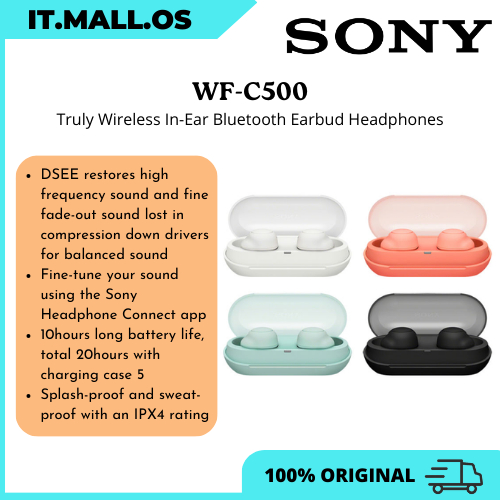 Sony Wf C500 Truly Wireless In Ear Bluetooth Earbud Headphones With Mic And Ipx4 Water 5591