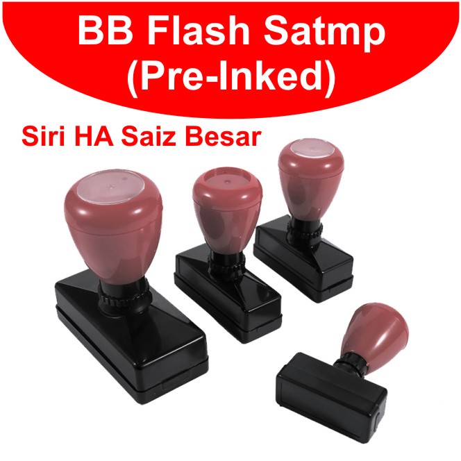 Rubber stamp saiz Besar BB flash stamp cop sedia ada ink perinked