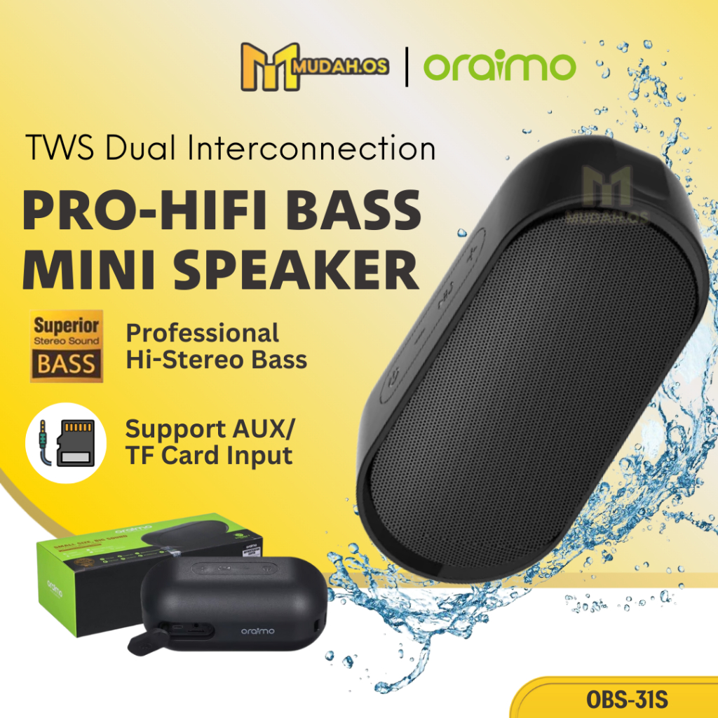 ORAIMO Wireless Portable Outdoor Speaker Waterproof MD31S TWS Bluetooth