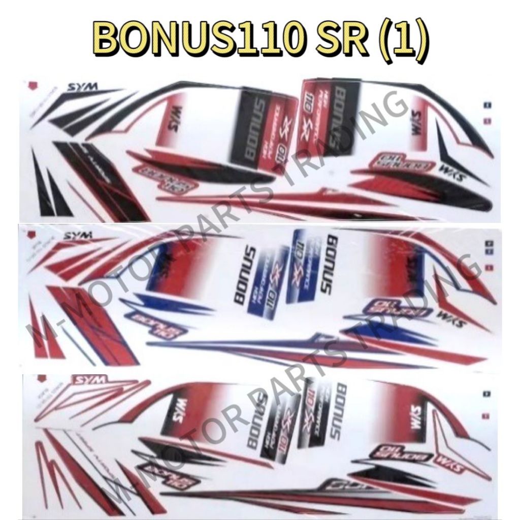 SYM BONUS110 SR (1) BODY STICKER | Shopee Malaysia