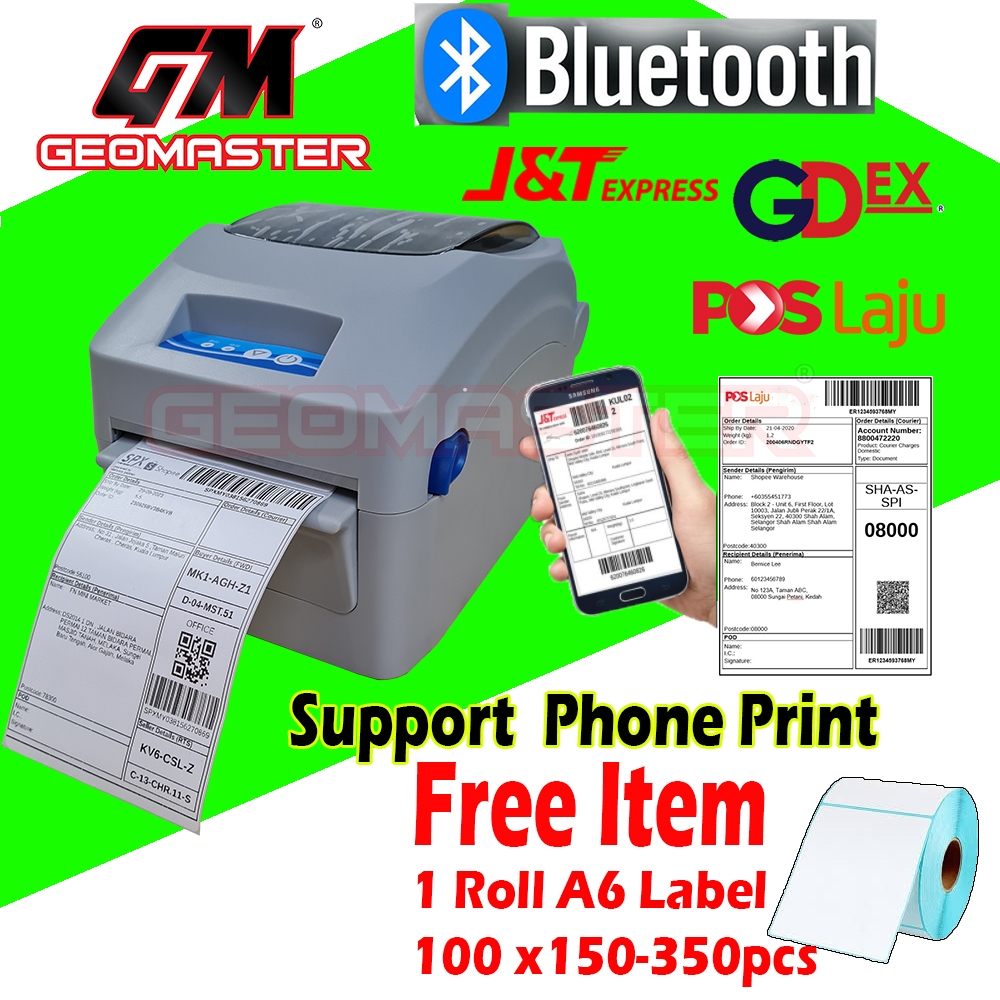 Bluetooth Thermal Label Printer to Print Online Air Waybill ( AWB