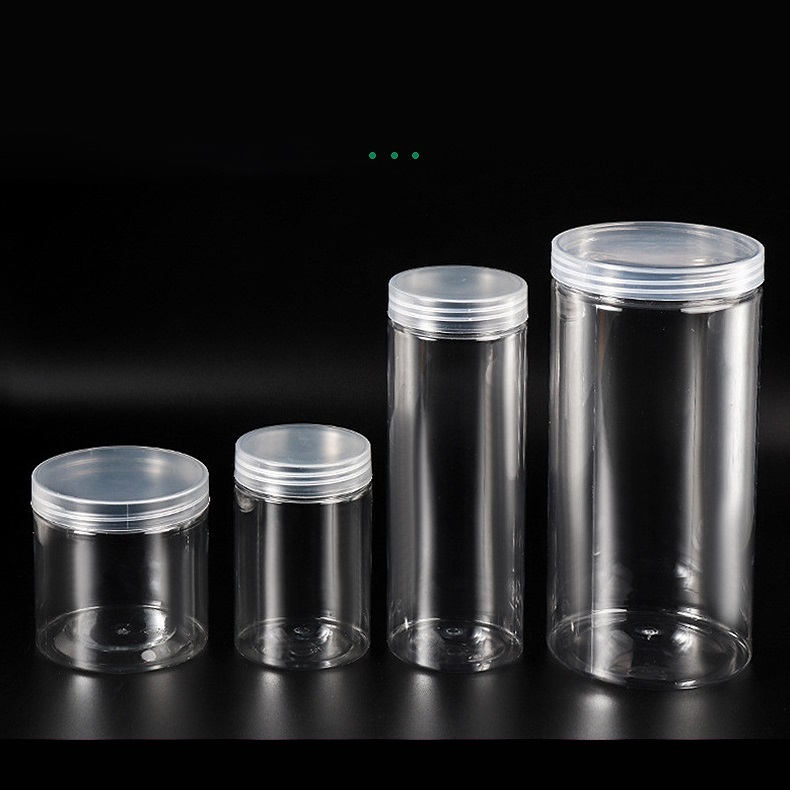 1pc Plastic Packing Bottle PET Clear Empty Seal Bottle Circular Bucket ...