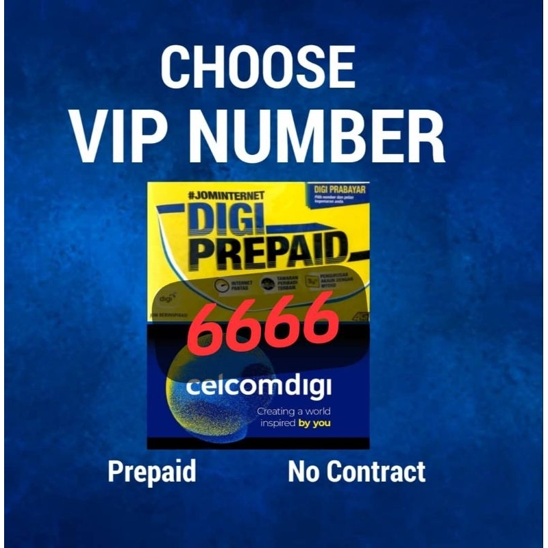 Vip Number 6666 Prepaid!! Shopee Malaysia