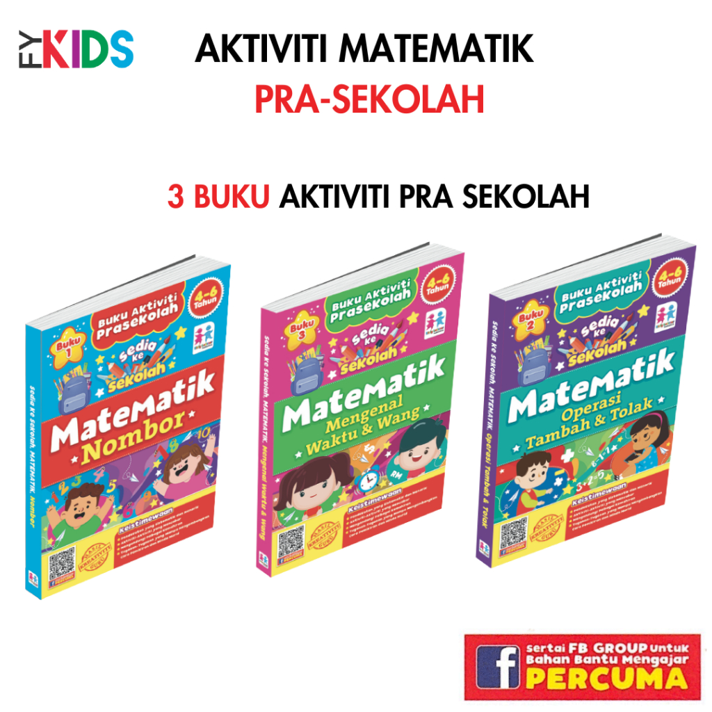 Buku Aktiviti Prasekolah Set Matematik 4 6 Tahun Buku Prasekolah Book Buku Latihan Prasekolah