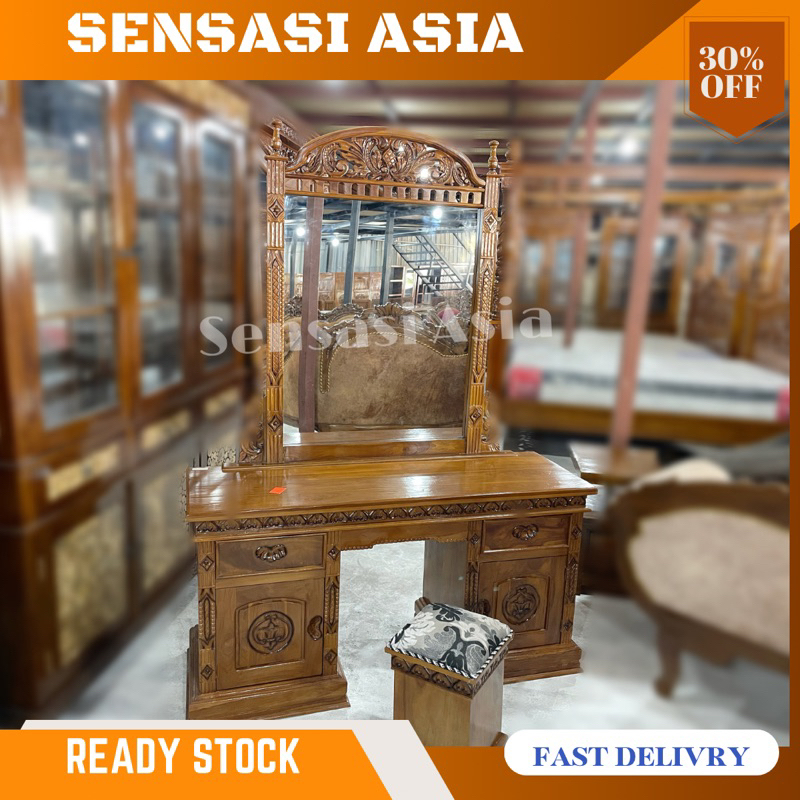 Dressing Table Makeup Table with Mirror and Stool Wood Jati indonesia