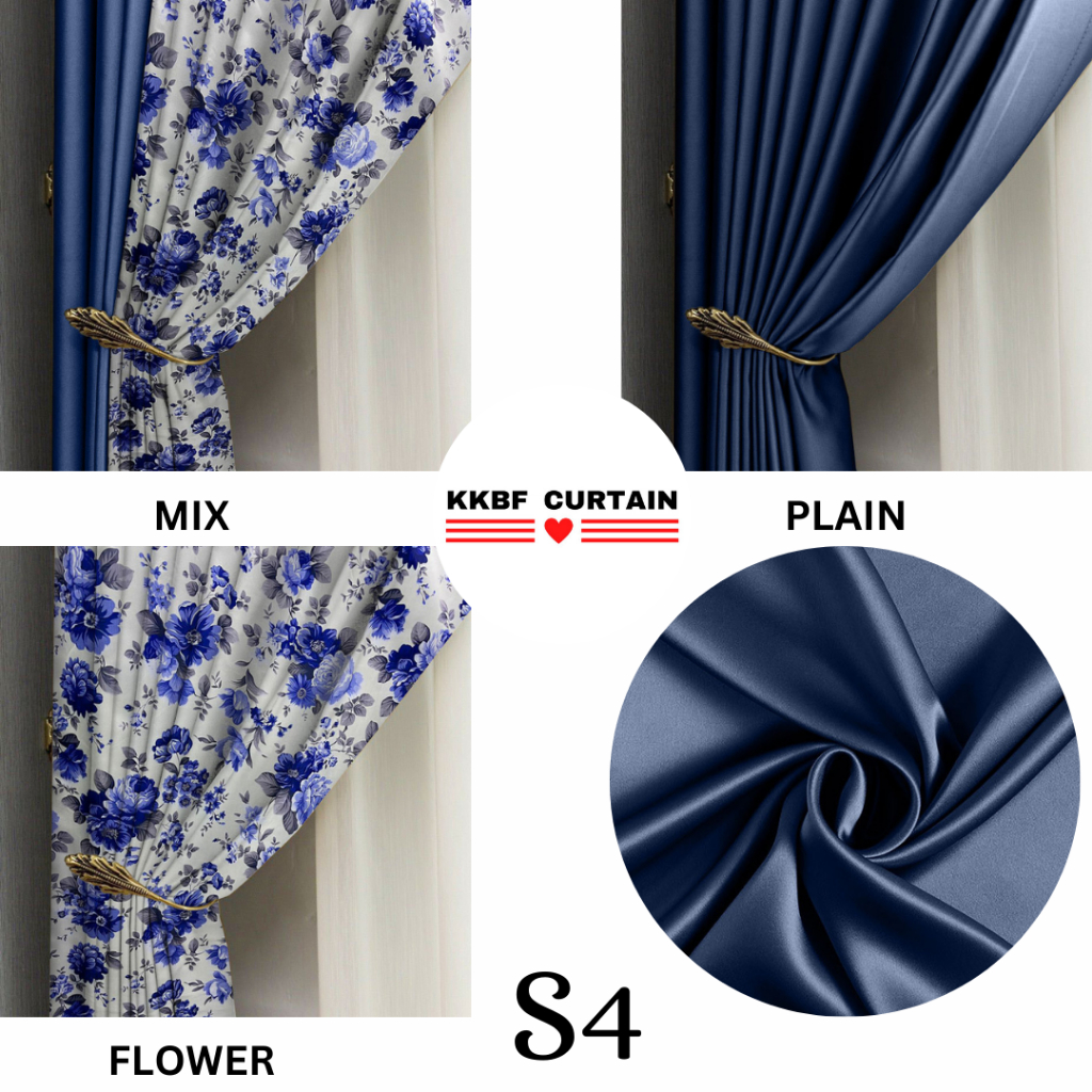 Sarona PLAIN Langsir Sarona Ready Made Curtain / Langsir Bercorak Bunga ...
