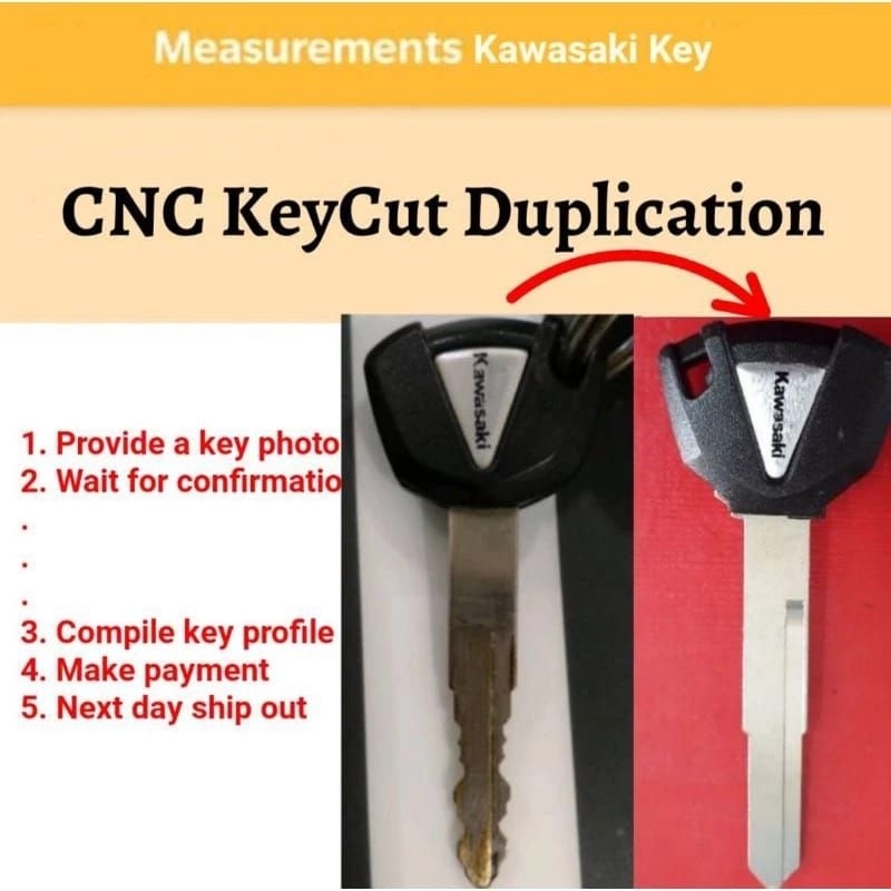 kawasaki key cut. no provid3 immo chip Shopee Malaysia