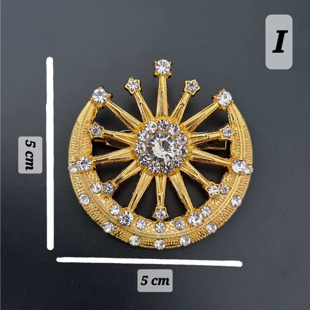 Kerongsang Dokoh Brooch Pin Songkok Tanjak Bulan Bintang Pengantin