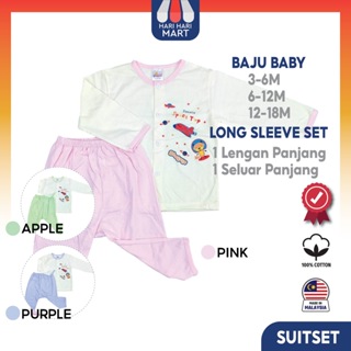 HHM Baju Tidur Baby Lengan Panjang Murah Newborn Baby Clothing Set Long  Sleeve Boy Girl Cotton Shirt Cute Cartoon 3-18m