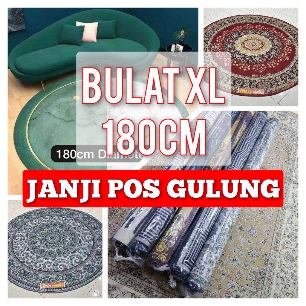 BULAT XL (180cm) / ROUND CARPET - Non-slip | Shopee Malaysia