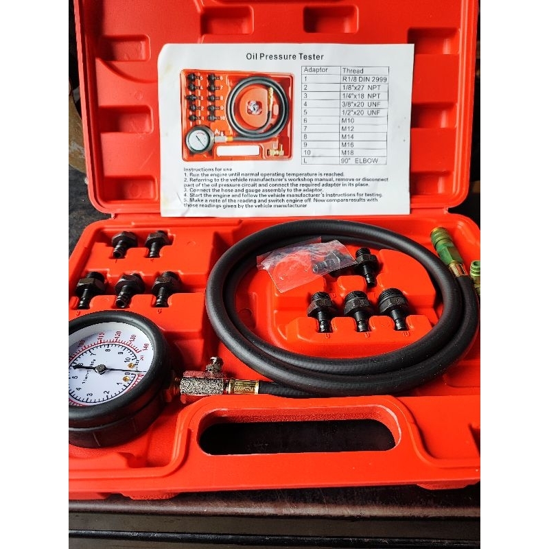 13PCS CAR VEHICLE ENGINE OIL PRESSURE GAUGE TESTER DIAGNOSE SET AUTO